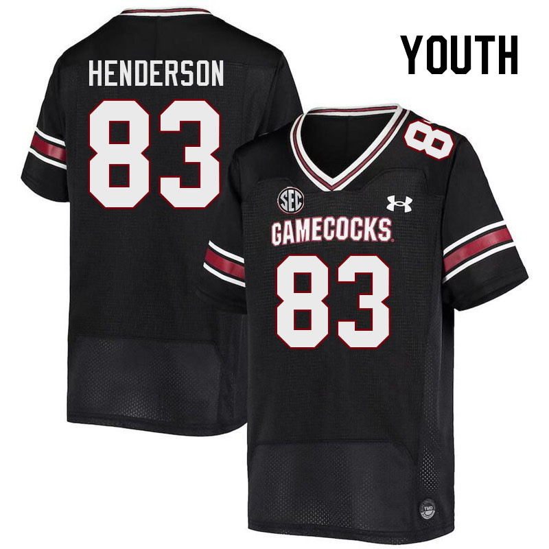 Youth #83 Kelton Henderson South Carolina Gamecocks 2023 College Football Jerseys Stitched-Black